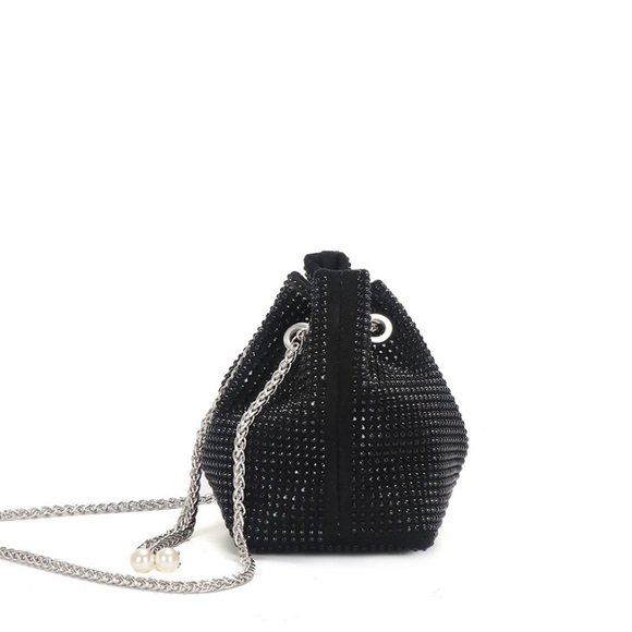 Black Rhinstone sling cum potli bag - Picture 15 of 17